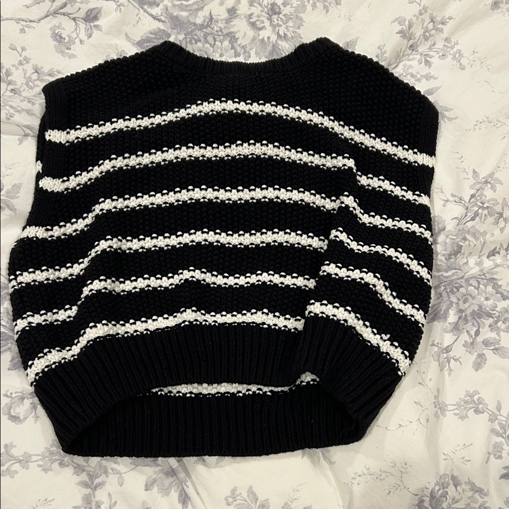 Jessica Simpson Black and White Striped Sweater